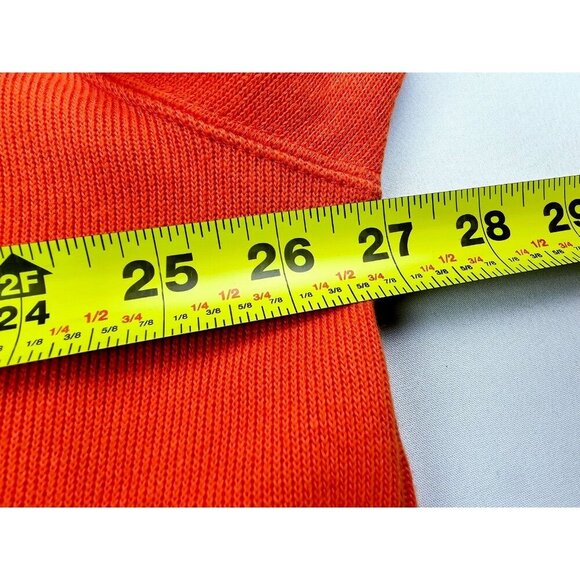 Faconnable Size Large Mens Orange Embroidered Chest Logo Pullover Crew Sweater - Picture 2 of 9